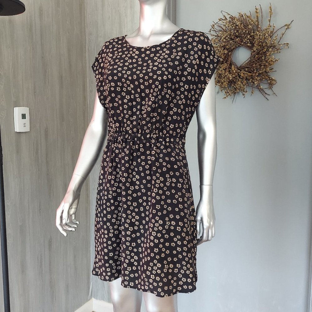 Madewell Black and Cream Floral Dress